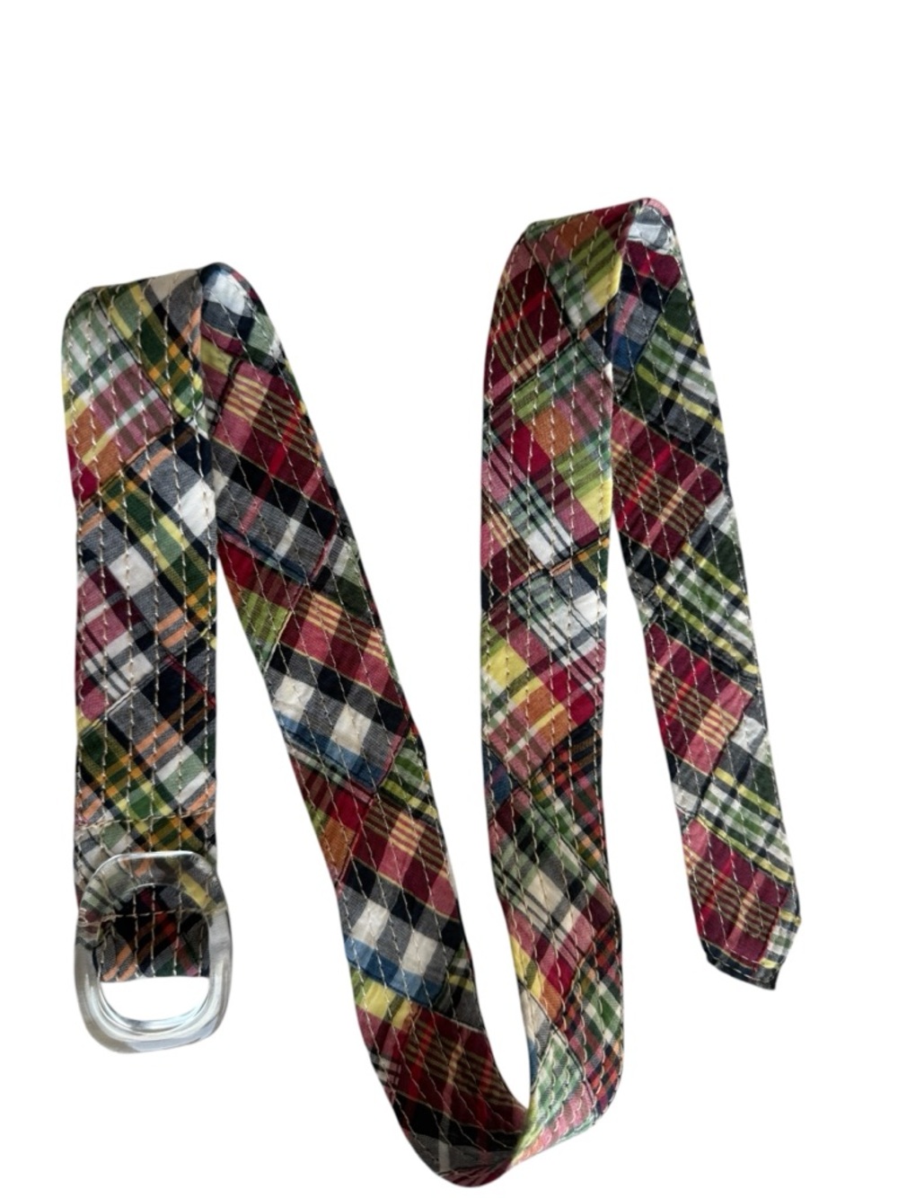 J. Crew Multicolor Plaid Quilted Fabric Belt - Picture 2 of 5